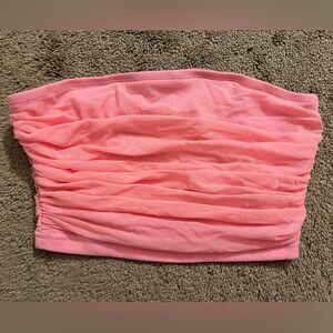 Pink Ruched Tube Top
